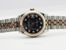 DateJust 31mm 178271 SS/RG APSF Best Edition Black Dial Crystal Markers on Jubilee Bracelet A2824