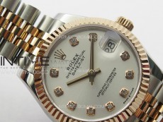 DateJust 31mm 178271 SS/RG APSF Best Edition Silver Dial Crystal Markers on Jubilee Bracelet A2824