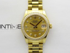 DateJust 31mm 178271 YG APSF Best Edition YG Dial Crystal Markers on President Bracelet A2824
