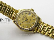 DateJust 31mm 178271 YG APSF Best Edition YG Dial Crystal Markers on President Bracelet A2824