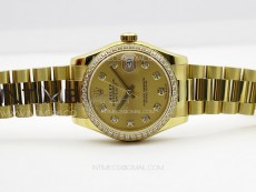 DateJust 31mm 178271 YG APSF Best Edition YG Dial Crystal Markers on President Bracelet A2824