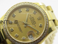 DateJust 31mm 178271 YG APSF Best Edition YG Dial Crystal Markers on President Bracelet A2824