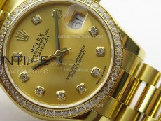 DateJust 31mm 178271 YG APSF Best Edition YG Dial Crystal Markers on President Bracelet A2824