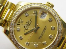 DateJust 31mm 178271 YG APSF Best Edition YG Dial Crystal Markers on President Bracelet A2824