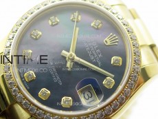 DateJust 31mm 178271 YG APSF Best Edition Blue MOP Dial Crystal Markers on President Bracelet A2824