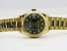DateJust 31mm 178271 YG APSF Best Edition Gray Dial Crystal Markers on President Bracelet A2824