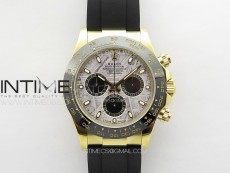 Daytona 116518LN YG APSF Best Edition Meteorite Dial Sticks Markers On Rubber Strap Slim A7750 (same thickness as gen)