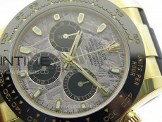 Daytona 116518LN YG APSF Best Edition Meteorite Dial Sticks Markers On Rubber Strap Slim A7750 (same thickness as gen)
