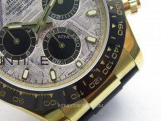 Daytona 116518LN YG APSF Best Edition Meteorite Dial Sticks Markers On Rubber Strap Slim A7750 (same thickness as gen)