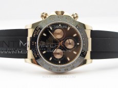 Daytona 116518LN RG APSF Black Dial Stick Markers On Rubber Strap Slim A7750 (same thickness as gen)