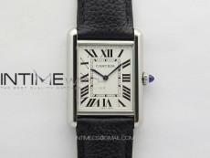 Tank Solo Ladies 25mm SS K11F 1:1 Best Edition White Dial on Black Leather Strap Ronda Quartz