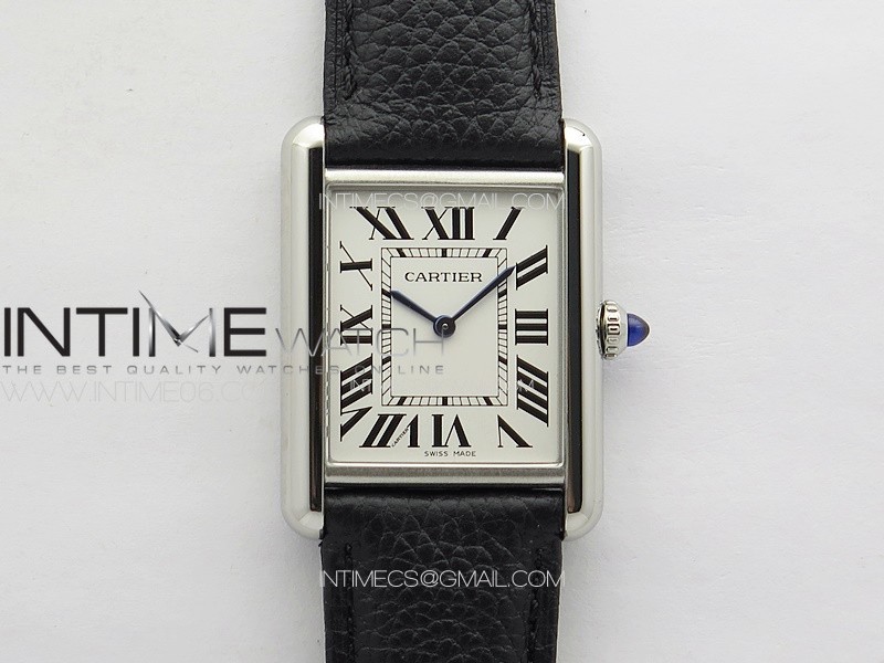 Tank Must Ladies 25mm SS K11F 1:1 Best Edition White Dial on Black Leather Strap Ronda Quartz