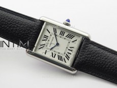 Tank Solo Ladies 25mm SS K11F 1:1 Best Edition White Dial on Black Leather Strap Ronda Quartz
