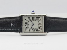 Tank Solo Ladies 25mm SS K11F 1:1 Best Edition White Dial on Black Leather Strap Ronda Quartz