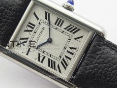 Tank Solo Ladies 25mm SS K11F 1:1 Best Edition White Dial on Black Leather Strap Ronda Quartz