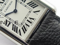 Tank Solo Ladies 25mm SS K11F 1:1 Best Edition White Dial on Black Leather Strap Ronda Quartz
