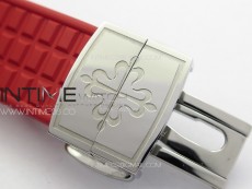 Aquanaut 5067A SS PPF 1:1 Best Edition Red Textured Dial on Red Rubber Strap RONDA Quartz