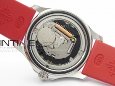 Aquanaut 5067A SS PPF 1:1 Best Edition Red Textured Dial on Red Rubber Strap RONDA Quartz