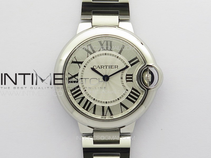 Ballon Bleu 33mm SS V20F 1:1 Best Edition White Textured Dial on SS Bracelet Gen Cal.157 Quartz