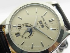 Annual Calendar Moonphase 5396 SS PPF 1:1 Best Edition White Dial on Black Leather Strap PPF324