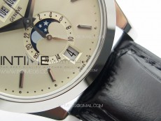 Annual Calendar Moonphase 5396 SS PPF 1:1 Best Edition White Dial on Black Leather Strap PPF324