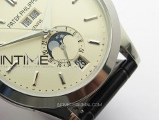 Annual Calendar Moonphase 5396 SS PPF 1:1 Best Edition White Dial on Black Leather Strap PPF324