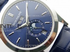 Annual Calendar Moonphase 5396 SS PPF 1:1 Best Edition Blue Dial on Black Leather Strap PPF324