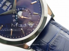 Annual Calendar Moonphase 5396 SS PPF 1:1 Best Edition Blue Dial on Black Leather Strap PPF324