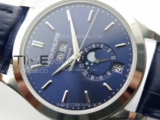 Annual Calendar Moonphase 5396 SS PPF 1:1 Best Edition Blue Dial on Black Leather Strap PPF324