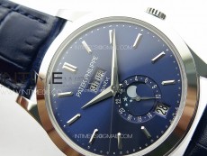 Annual Calendar Moonphase 5396 SS PPF 1:1 Best Edition Blue Dial on Black Leather Strap PPF324