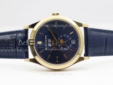 Annual Calendar Moonphase 5396 RG PPF 1:1 Best Edition Blue Dial on Black Leather Strap PPF324