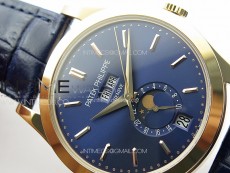 Annual Calendar Moonphase 5396 RG PPF 1:1 Best Edition Blue Dial on Black Leather Strap PPF324