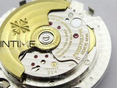 Annual Calendar Moonphase 5396 RG PPF 1:1 Best Edition White Sticks Dial on Black Leather Strap PPF324