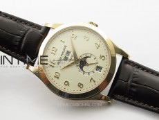 Annual Calendar Moonphase 5396 RG PPF 1:1 Best Edition White Numbers Dial on Black Leather Strap PPF324