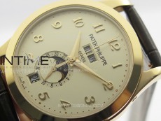 Annual Calendar Moonphase 5396 RG PPF 1:1 Best Edition White Numbers Dial on Black Leather Strap PPF324