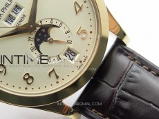 Annual Calendar Moonphase 5396 RG PPF 1:1 Best Edition White Numbers Dial on Black Leather Strap PPF324