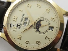 Annual Calendar Moonphase 5396 RG PPF 1:1 Best Edition White Numbers Dial on Black Leather Strap PPF324
