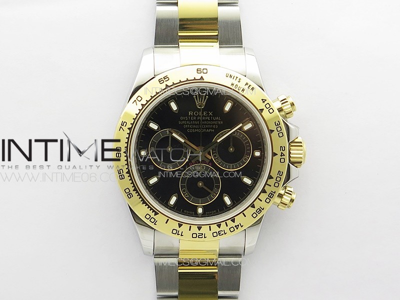 Daytona 116503 YG/SS APSF Black Dial Stick Markers On YG/SS Bracelet Slim A7750 Daytona 116503 YG/SS APSF Black Dial Stick Markers On YG/SS Bracelet Slim A7750