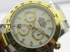Daytona 116503 YG/SS APSF White Dial Stick Markers On YG/SS Bracelet Slim A7750 (same thickness as gen)
