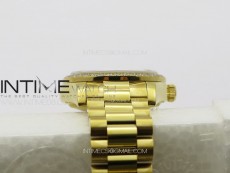 DateJust 31mm YG APSF Best Edition Green Flowers Crystals Dial on President Bracelet A2824