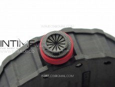 RM035-01 Forged Carbon Case KUF Best Edition Red Crown on Camouflage Rubber Strap MIYOTA8215