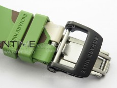 RM035-01 Forged Carbon Case KUF Best Edition Red Crown on Camouflage Rubber Strap MIYOTA8215