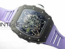 RM035-01 Forged Carbon Case KUF Best Edition White Crown on Purple Rubber Strap MIYOTA8215