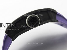 RM035-01 Forged Carbon Case KUF Best Edition White Crown on Purple Rubber Strap MIYOTA8215