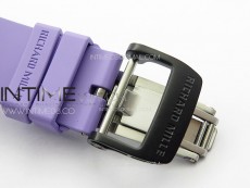RM035-01 Forged Carbon Case KUF Best Edition White Crown on Purple Rubber Strap MIYOTA8215