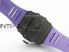 RM035-01 Forged Carbon Case KUF Best Edition White Crown on Purple Rubber Strap MIYOTA8215