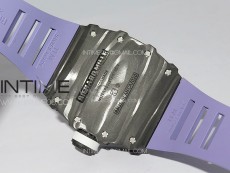 RM035-01 Forged Carbon Case KUF Best Edition White Crown on Purple Rubber Strap MIYOTA8215