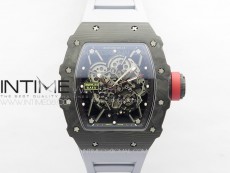 RM035-01 Forged Carbon Case KUF Best Edition Red Crown on Gray Rubber Strap MIYOTA8215