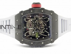 RM035-01 Forged Carbon Case KUF Best Edition Red Crown on Gray Rubber Strap MIYOTA8215