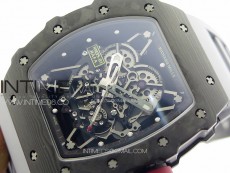 RM035-01 Forged Carbon Case KUF Best Edition Red Crown on Gray Rubber Strap MIYOTA8215
